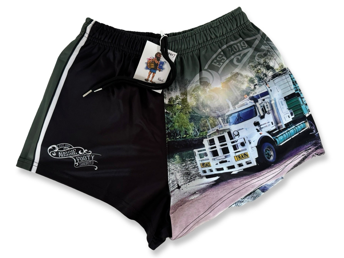 Green Truck Footy Shorts (With Pockets)