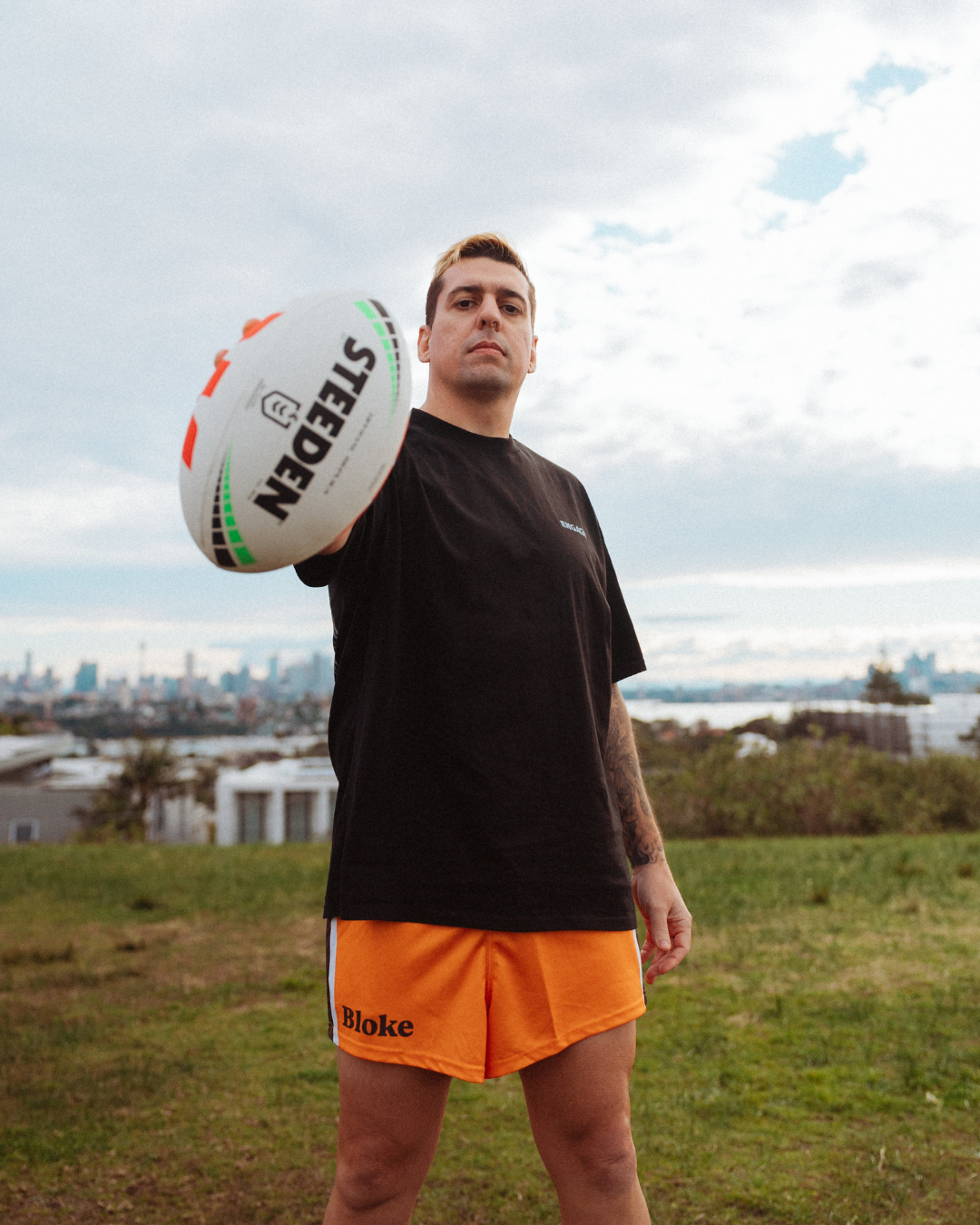 BLOKE - Orange Footy Shorts (With Pockets)