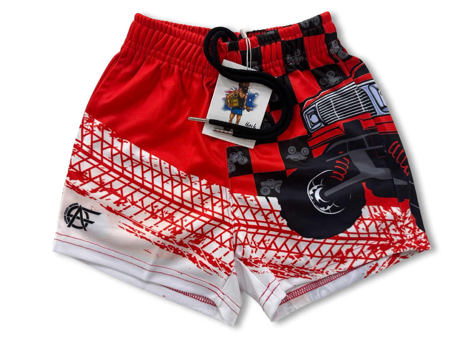Kids Monster Truck Footy Shorts (With Pockets)