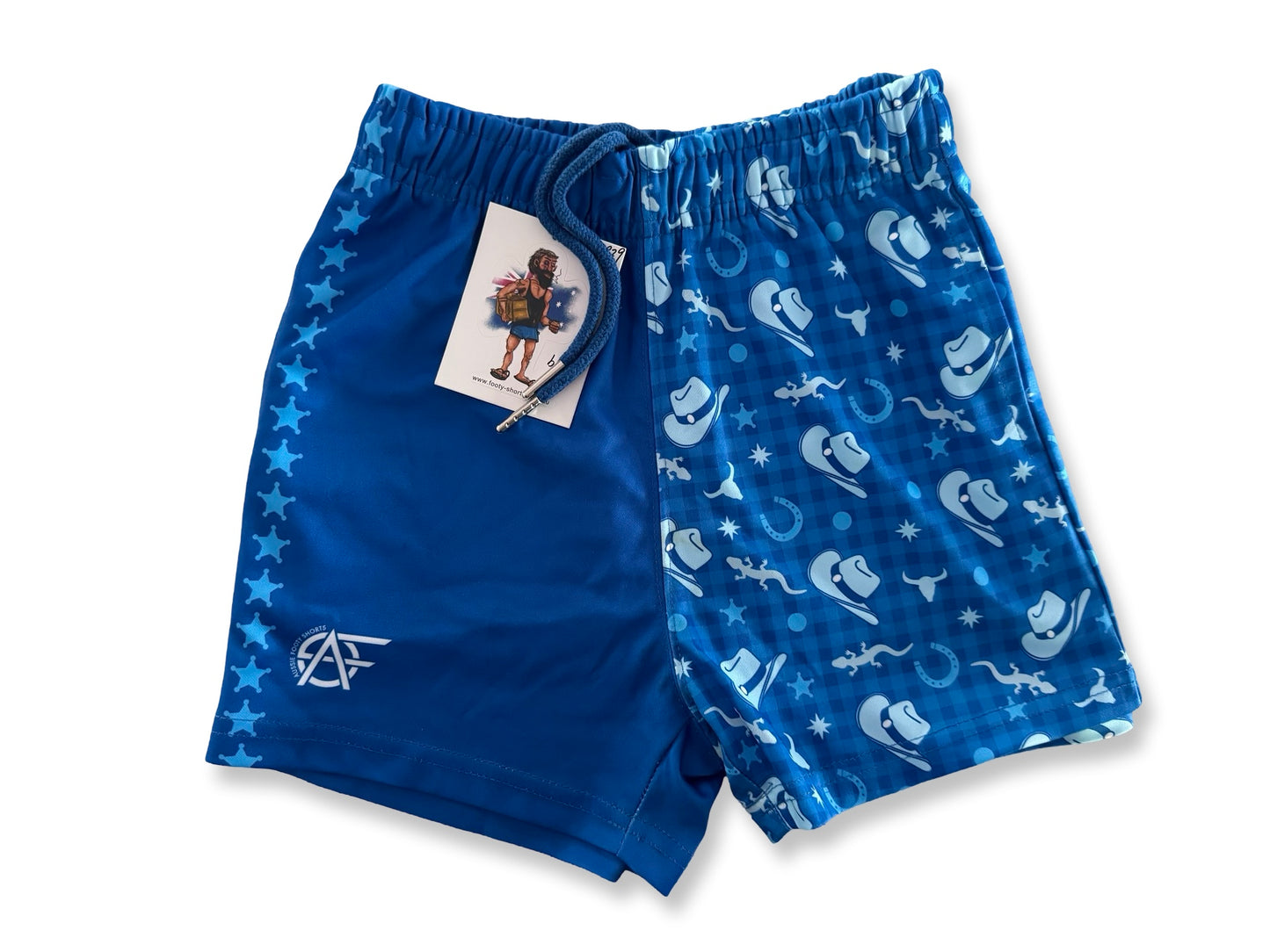 Kids Cowboy Footy Shorts (With Pockets)