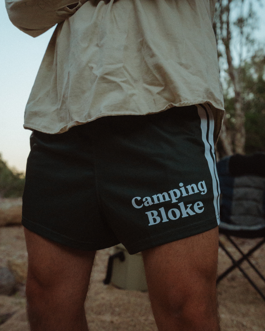 Camping BLOKE - Footy Shorts (With Pockets)