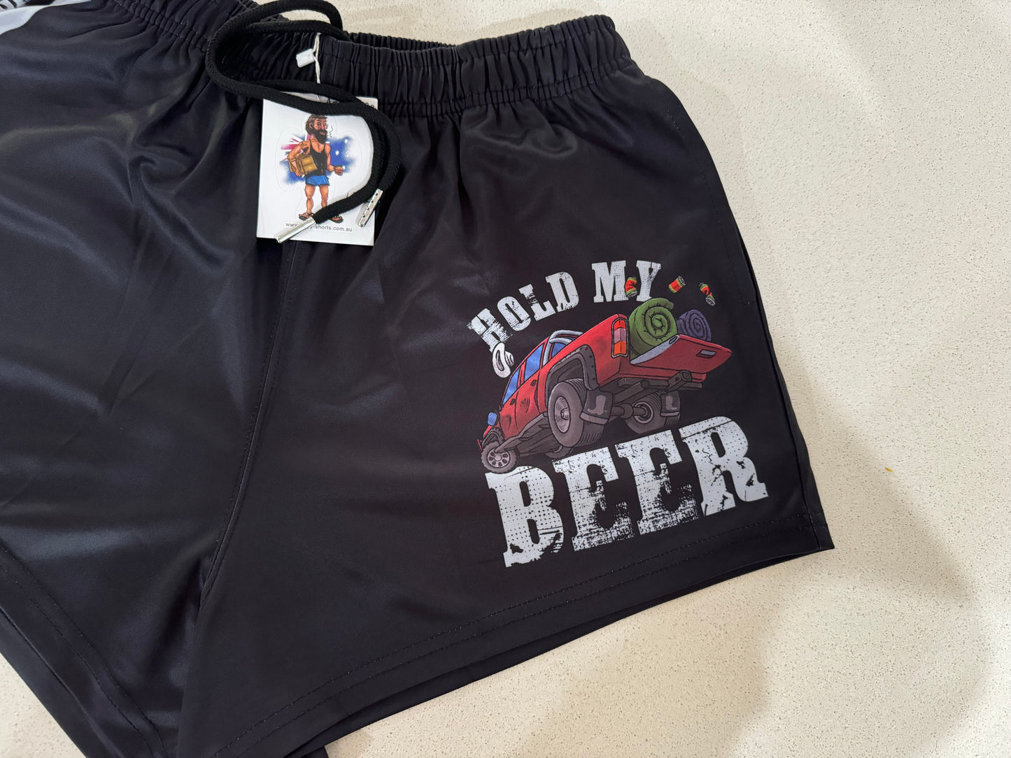 🔥NEW🔥 Hold My Beer Footy Shorts (With Pockets)