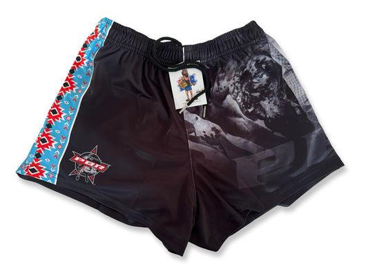 🔥NEW🔥 OFFICIAL PBR Blue Aztec Footy Shorts (With Pockets)