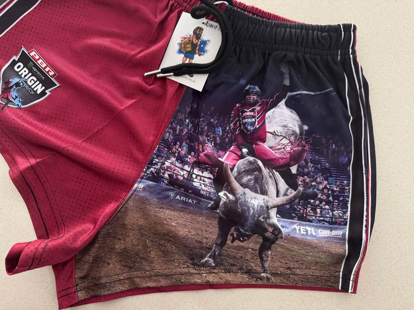 PBR ORIGIN Footy Shorts – QLD Maroons (With Pockets)