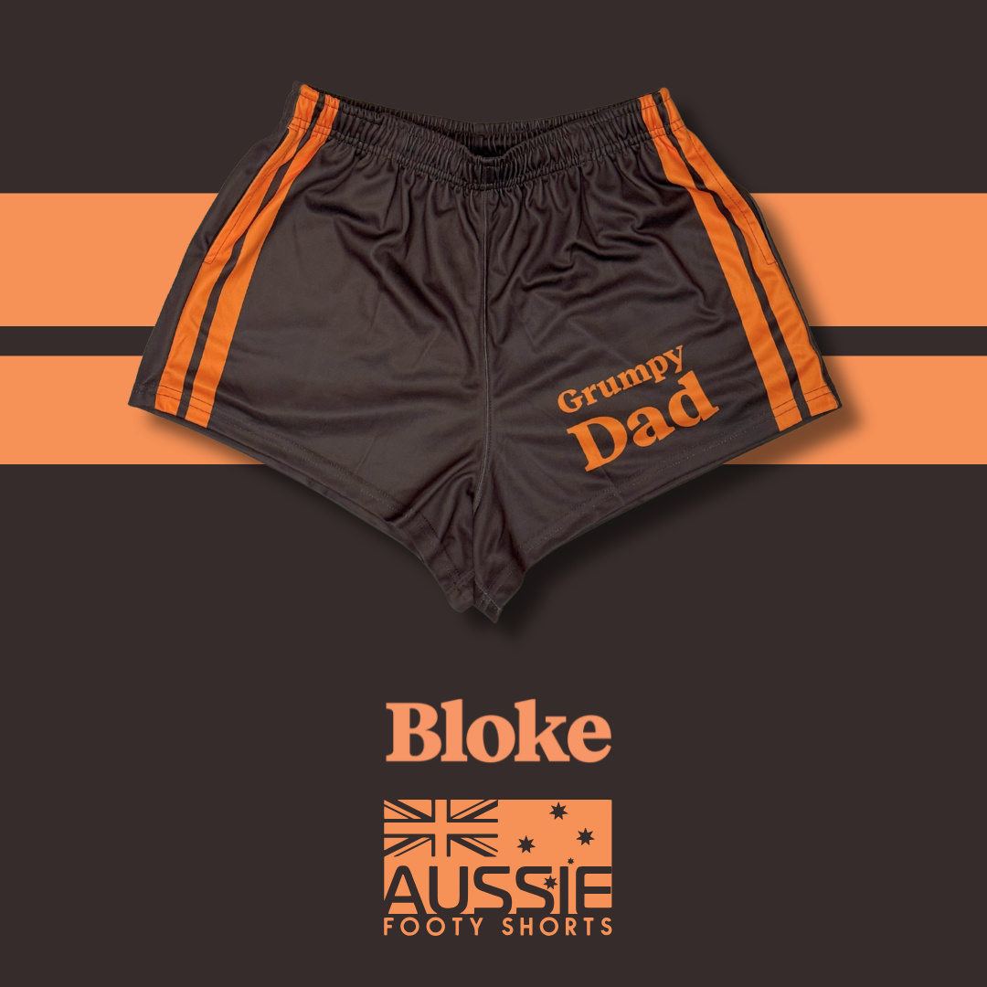 Grumpy Dad BLOKE - Footy Shorts (With Pockets)