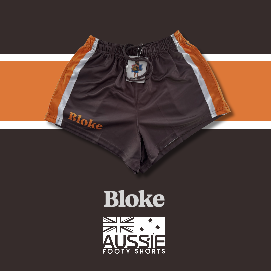 BLOKE - Brown Footy Shorts (With Pockets)