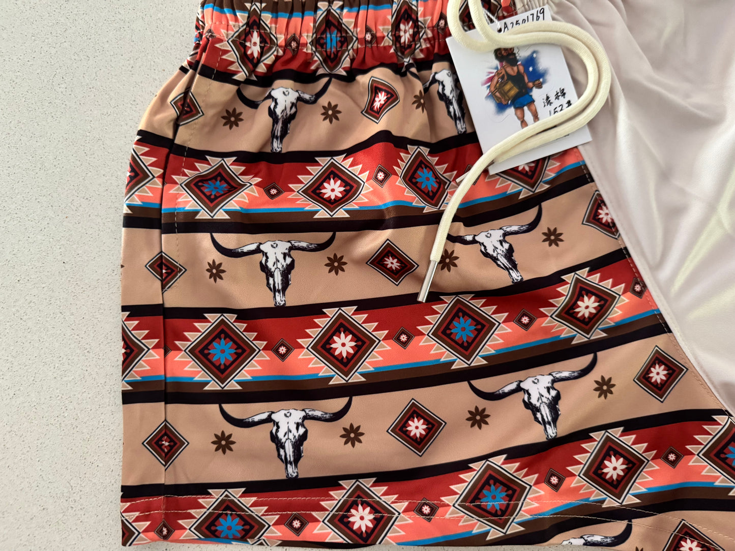 🔥NEW🔥 Aztec Skull Footy Shorts (With Pockets)