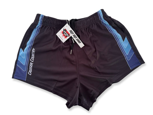 Cruiser Country Black Footy Shorts (With Pockets)