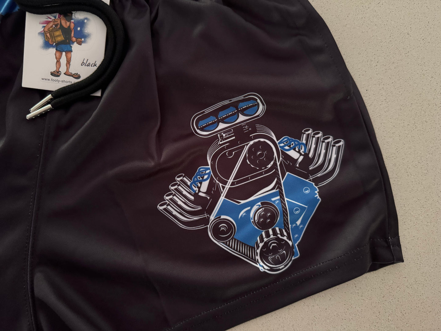 🔥NEW🔥 "Fuel it, Floor it, Send it!" BLUE Footy Shorts (With Pockets)