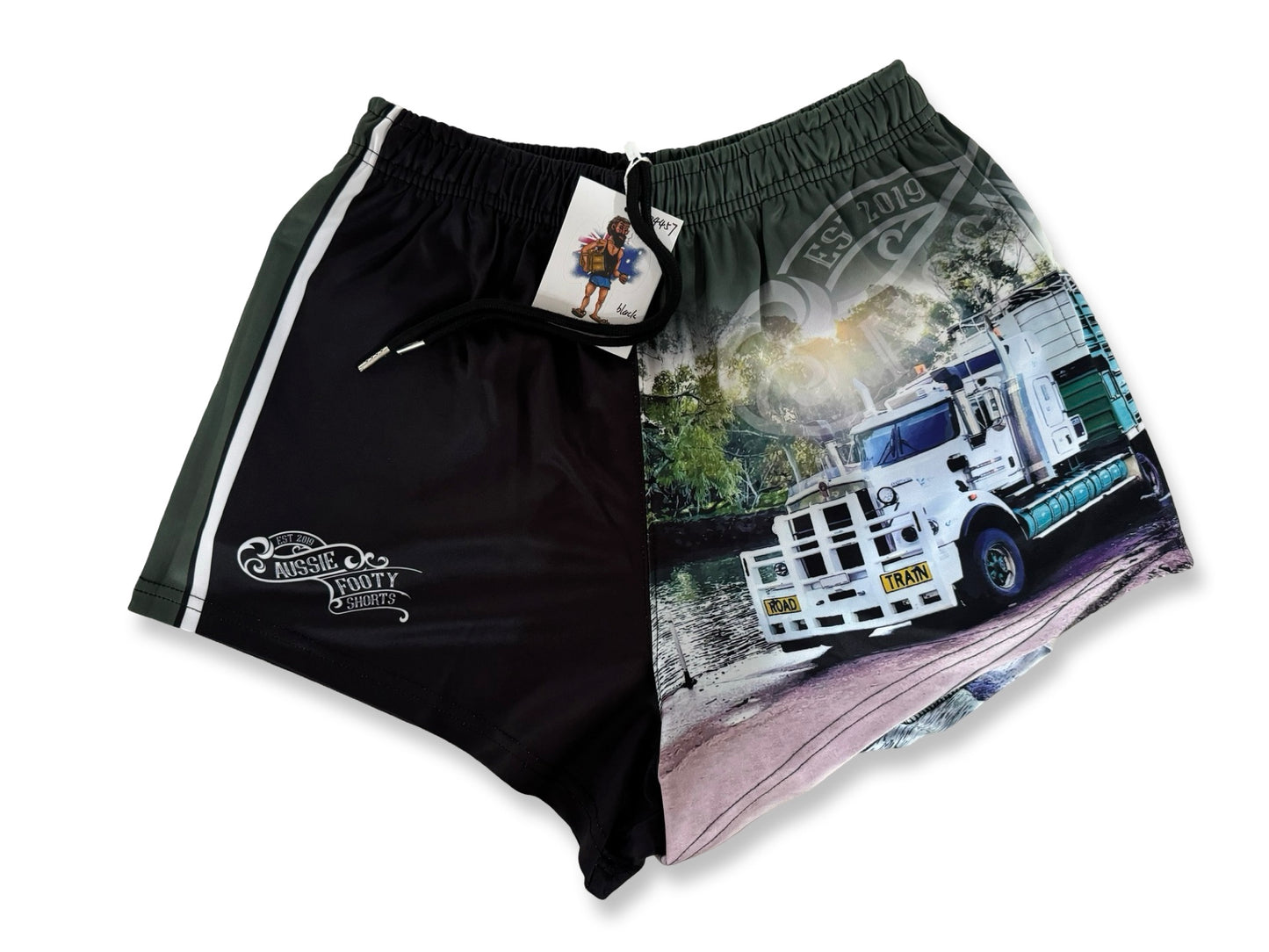 Green Truck Footy Shorts (With Pockets)