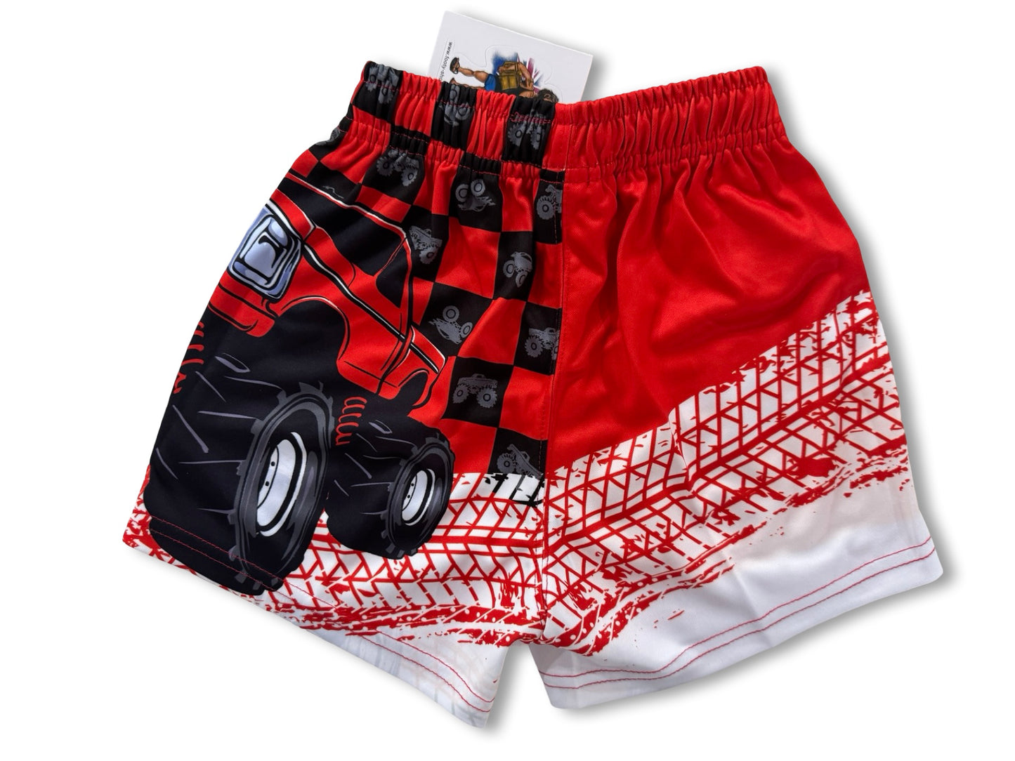 Kids Monster Truck Footy Shorts (With Pockets)