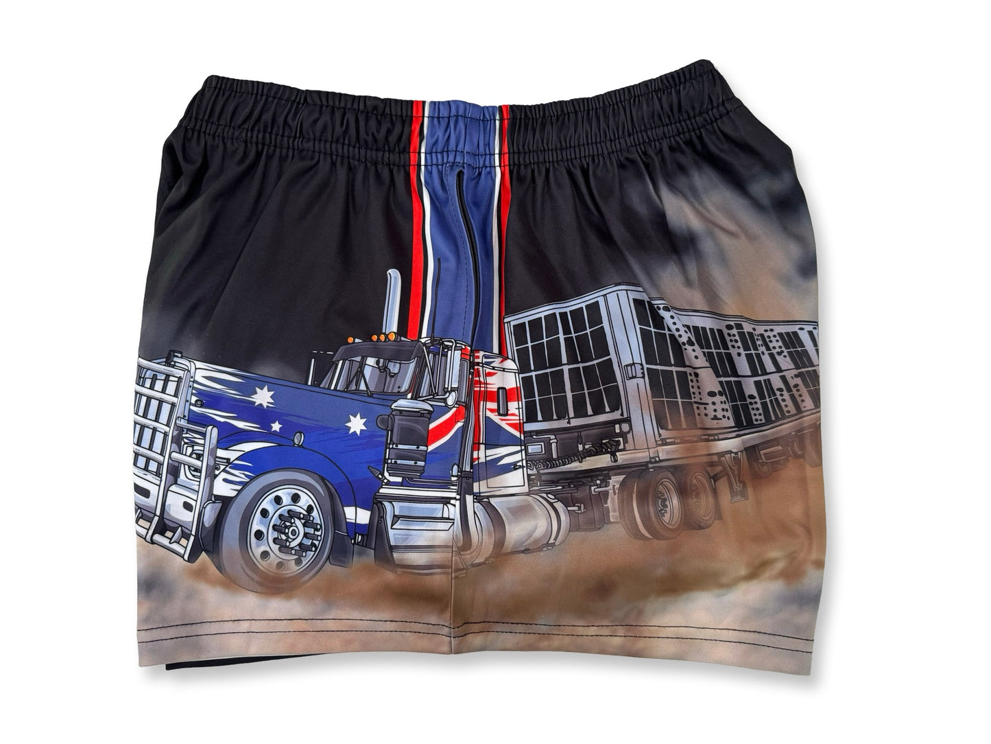 Aussie Flag Truck Footy Shorts (With Pockets)