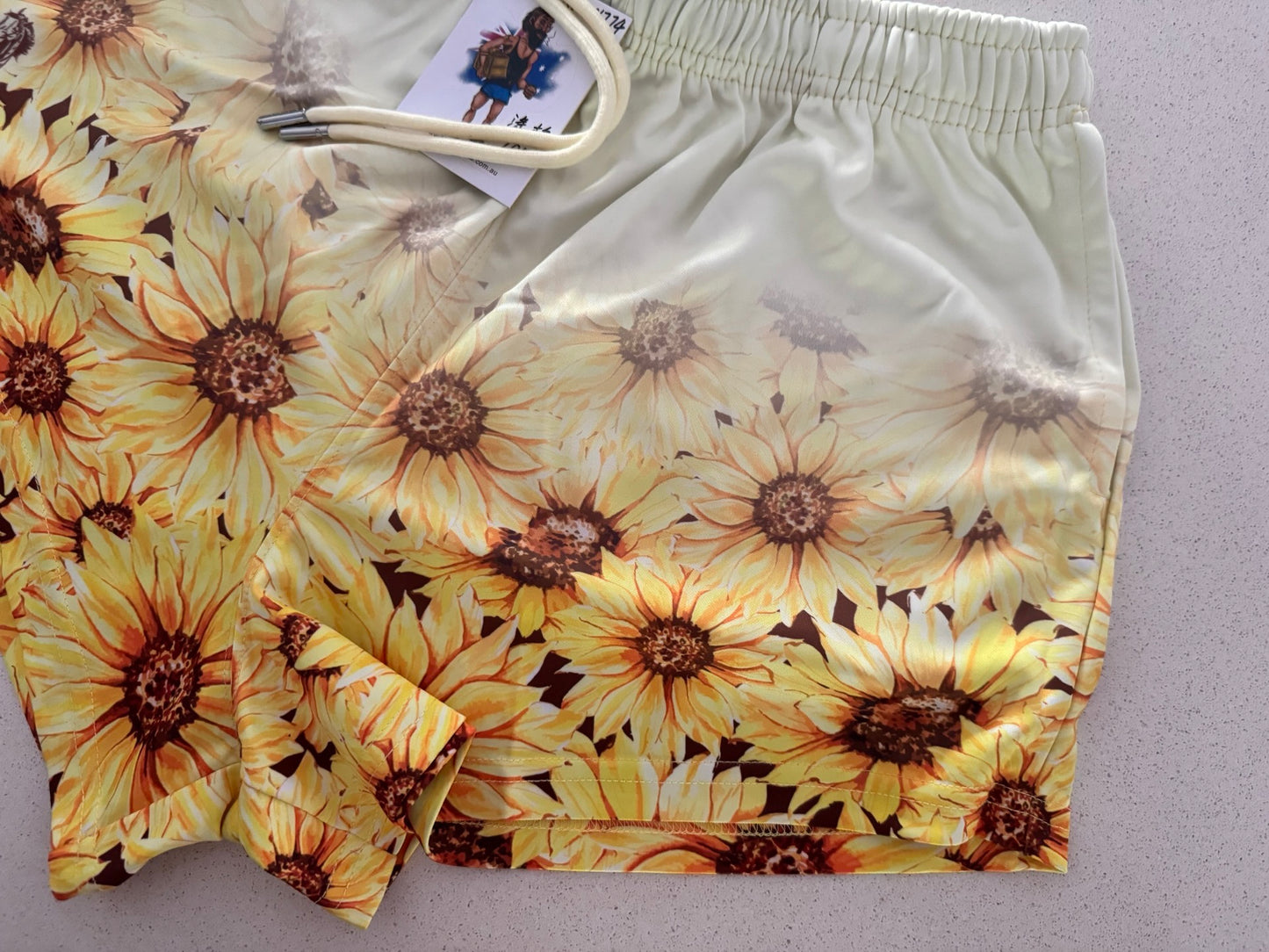 🔥NEW🔥 Yellow Flower Footy Shorts (With Pockets)