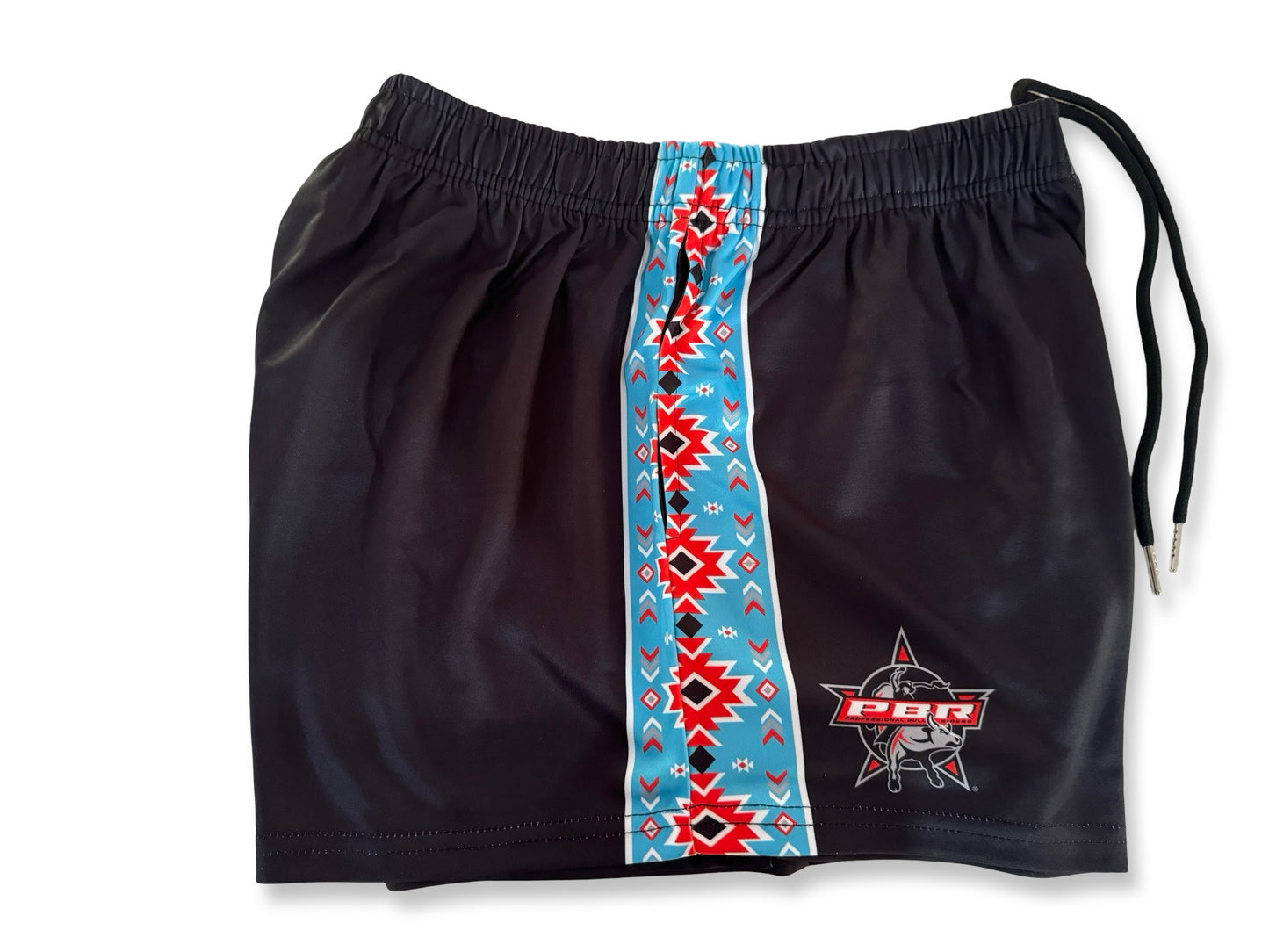 OFFICIAL PBR Blue Aztec Footy Shorts (With Pockets)