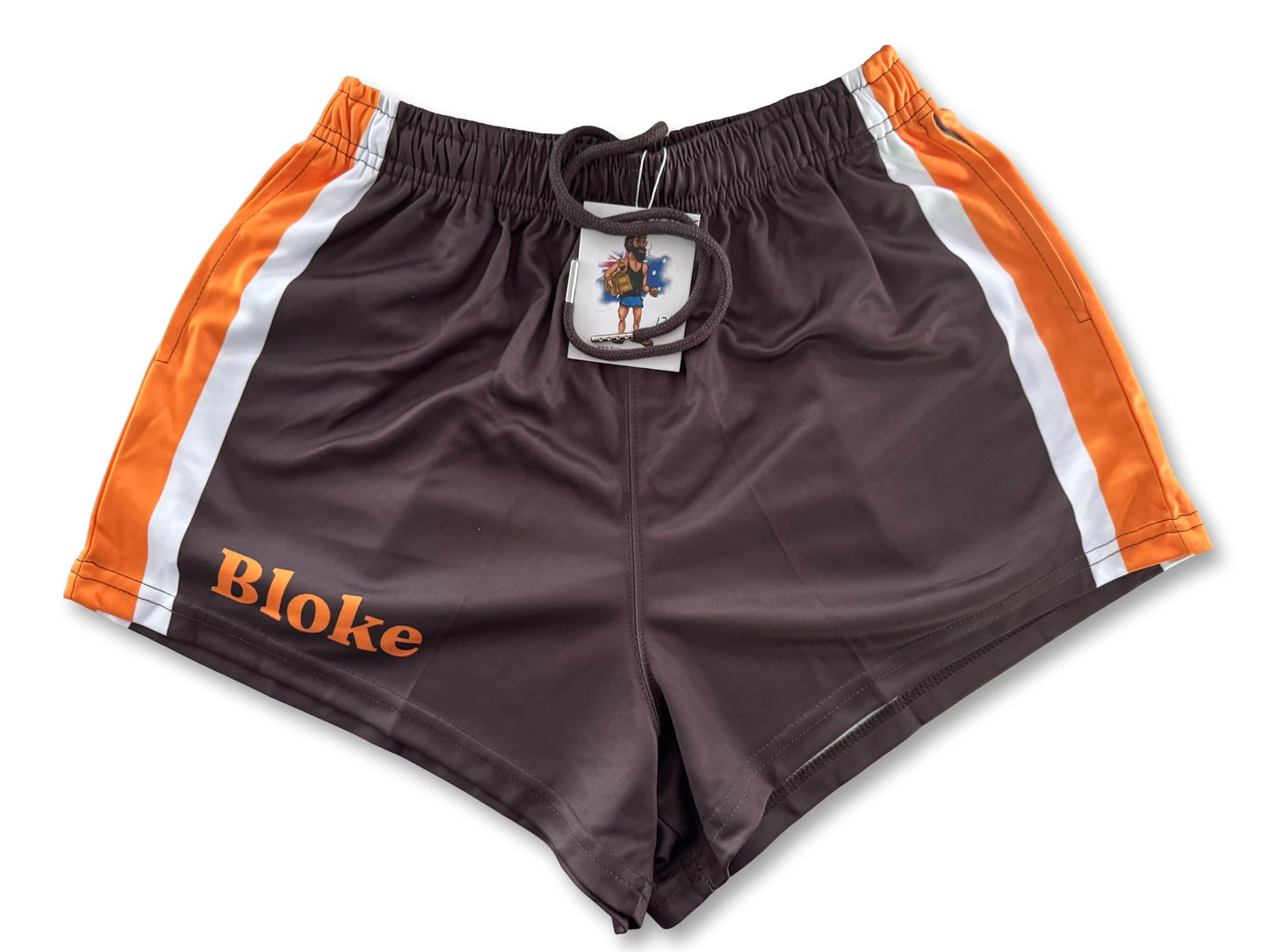 BLOKE - Brown Footy Shorts (With Pockets)