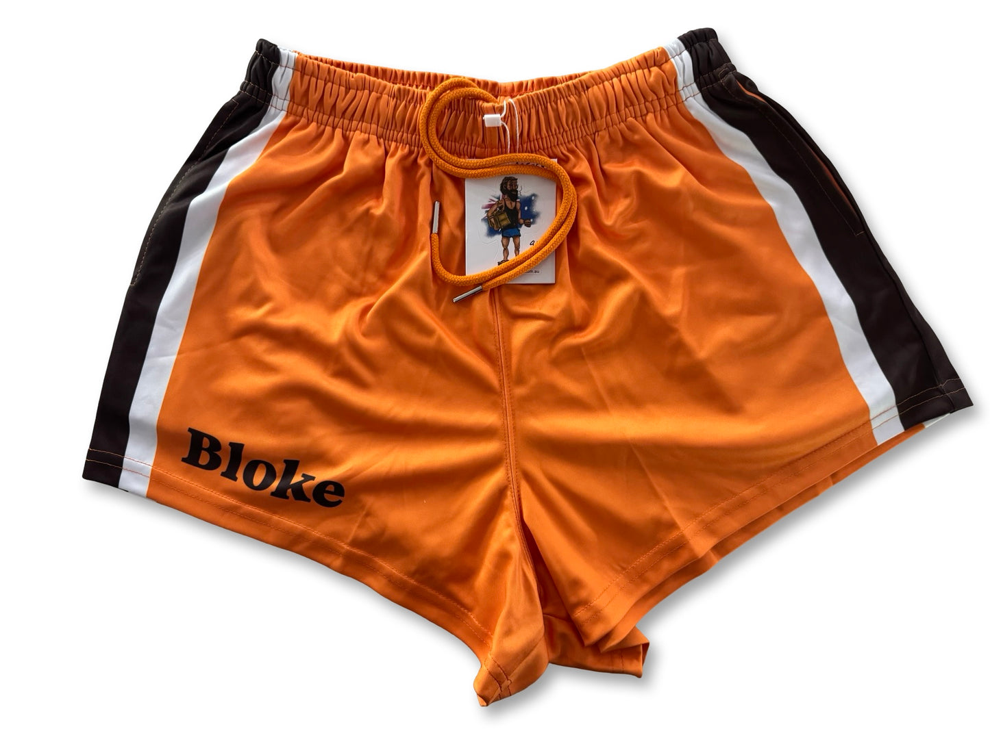 BLOKE - Orange Footy Shorts (With Pockets)