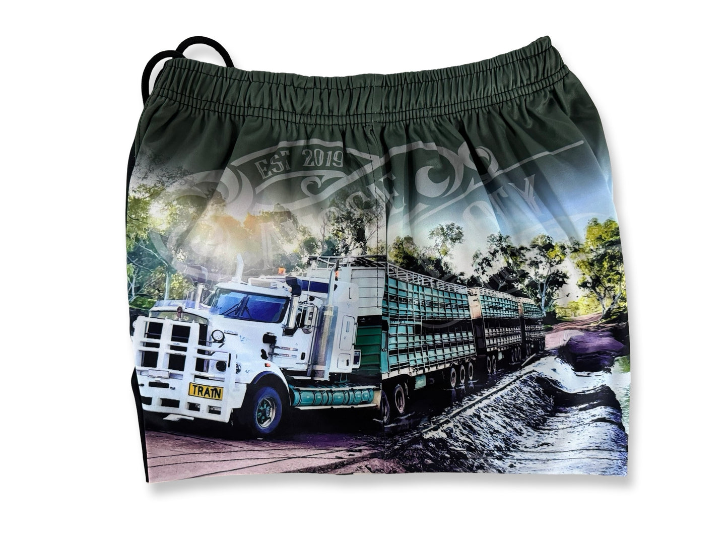Green Truck Footy Shorts (With Pockets)