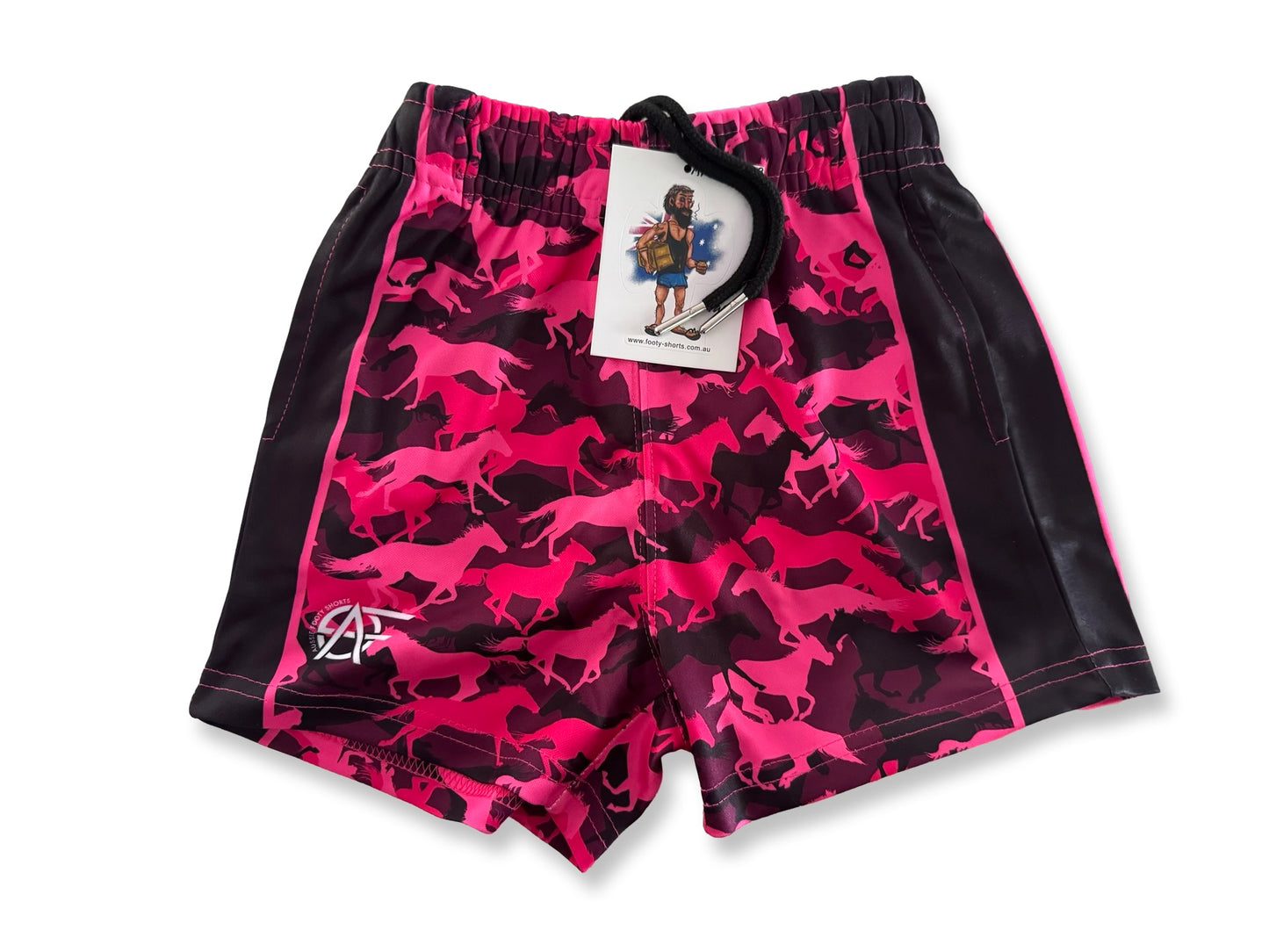 Kids Horses Footy Shorts (With Pockets)
