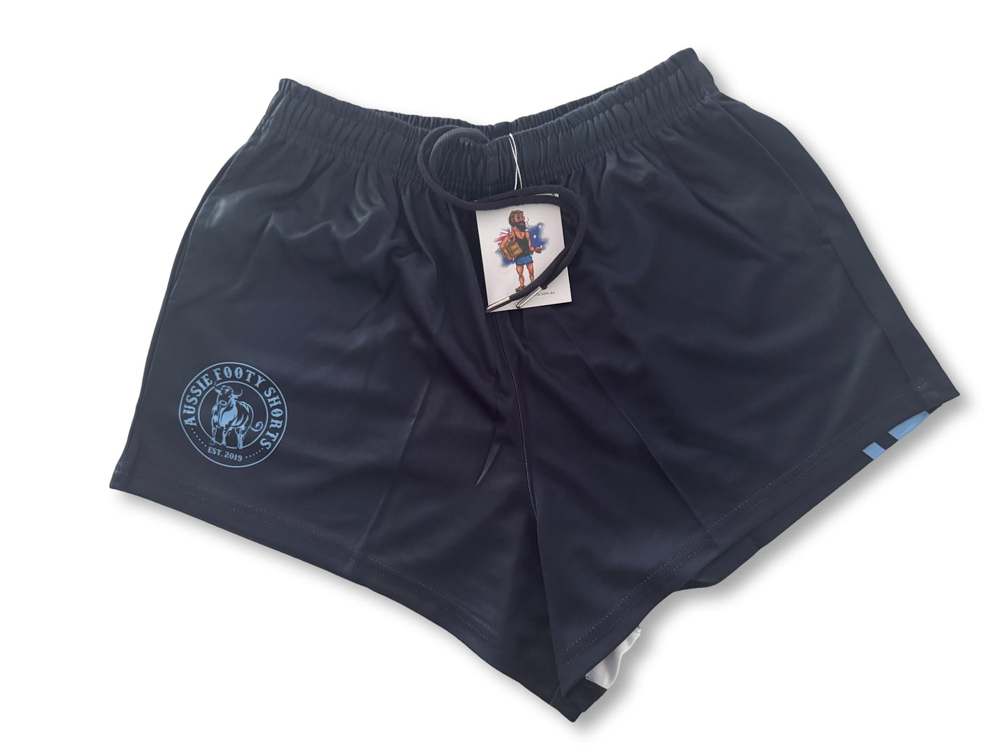 🔥NEW🔥 Navy Blue Stripe Footy Shorts (With Pockets)