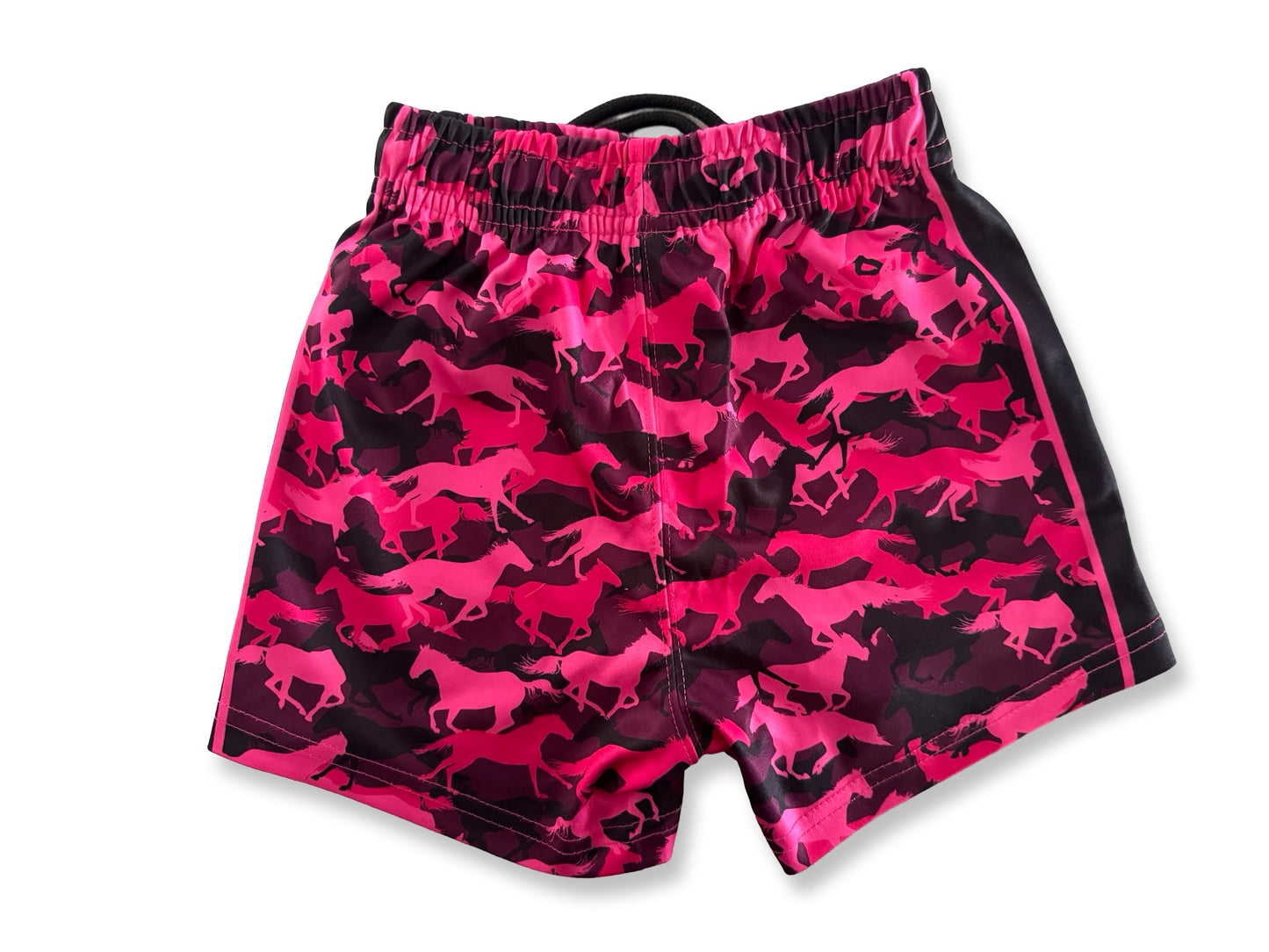 Kids Horses Footy Shorts (With Pockets)