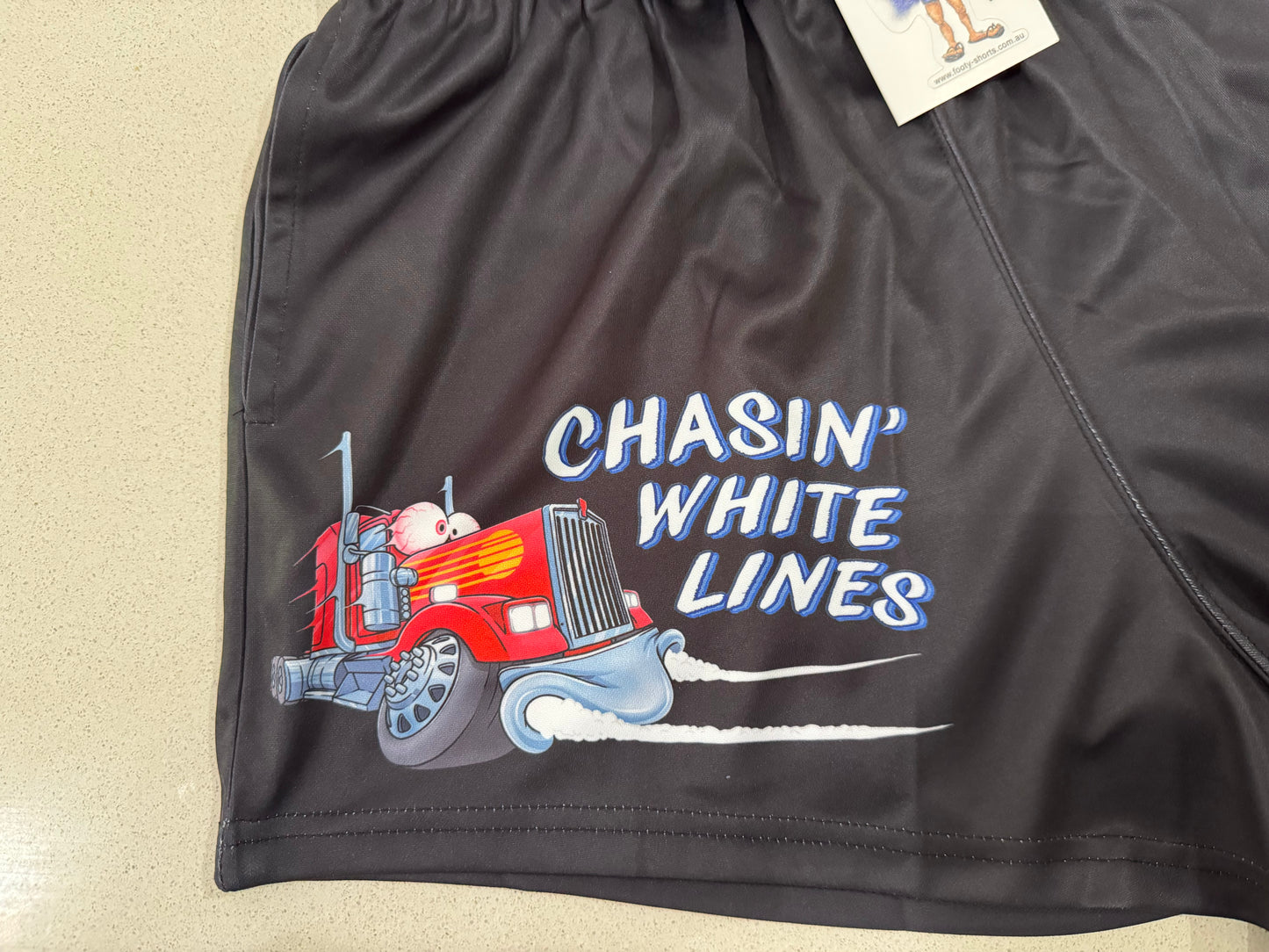 🔥NEW🔥 Chasing White Lines Footy Shorts (With Pockets)