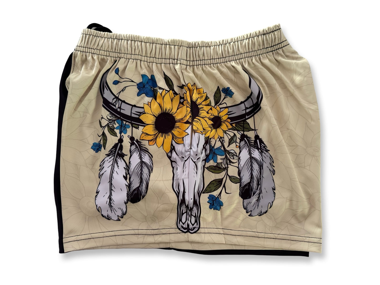 🔥NEW🔥 Sunflower Skull Footy Shorts (With Pockets)