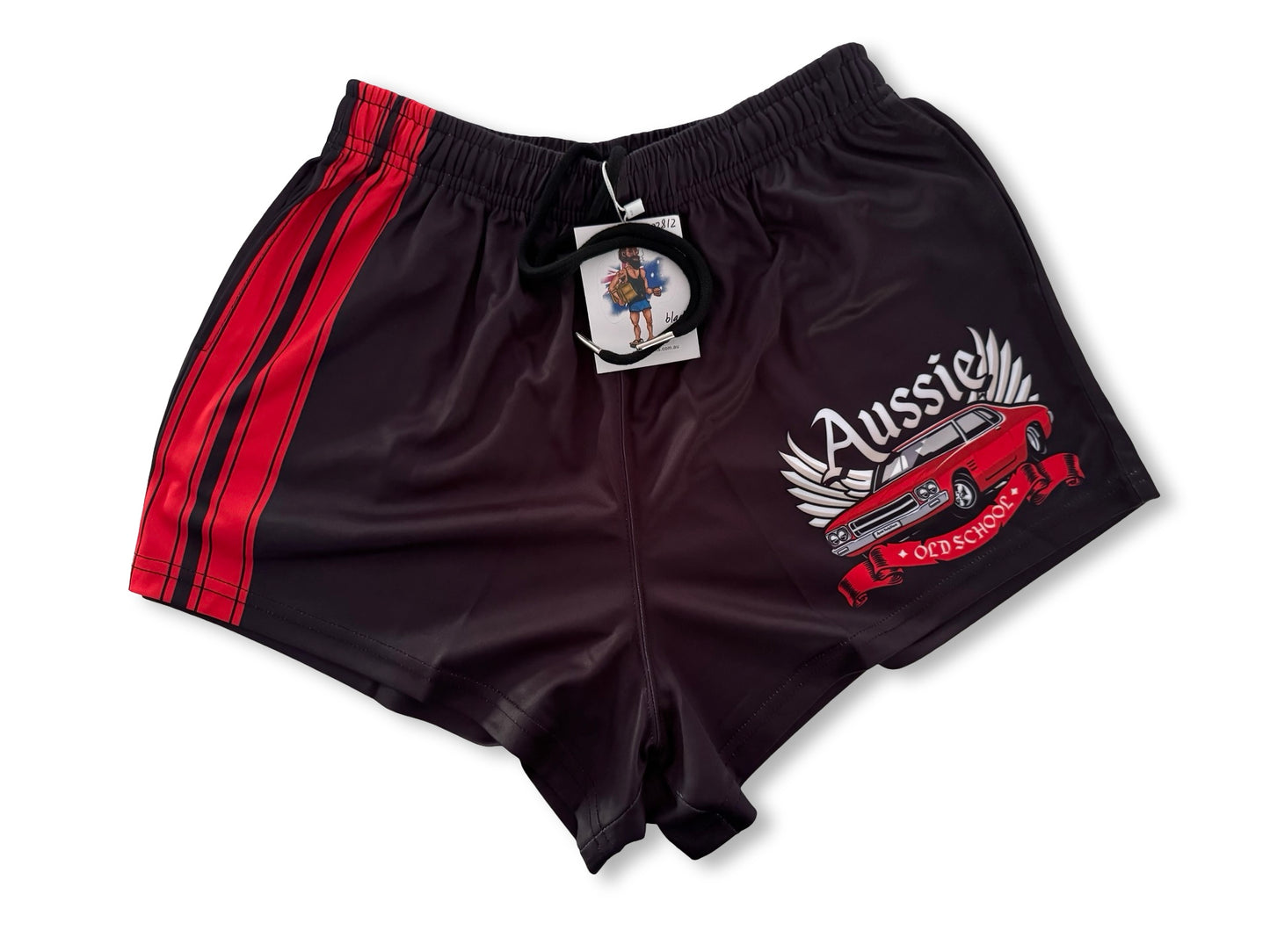 🔥NEW🔥 Aussie OLD SCHOOL RED Footy Shorts (With Pockets)