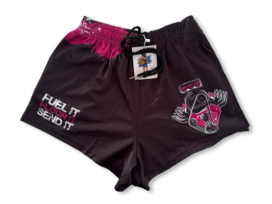 🔥NEW🔥 "Fuel it, Floor it, Send it!" PINK Footy Shorts (With Pockets)