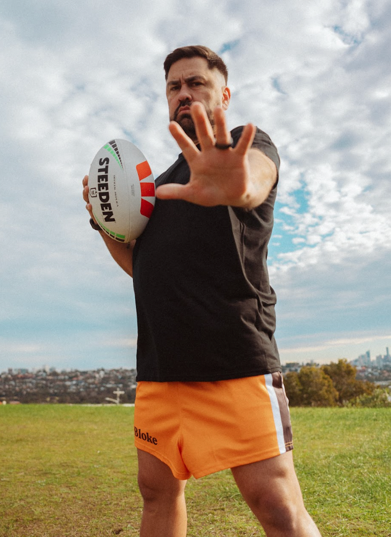 BLOKE - Orange Footy Shorts (With Pockets)