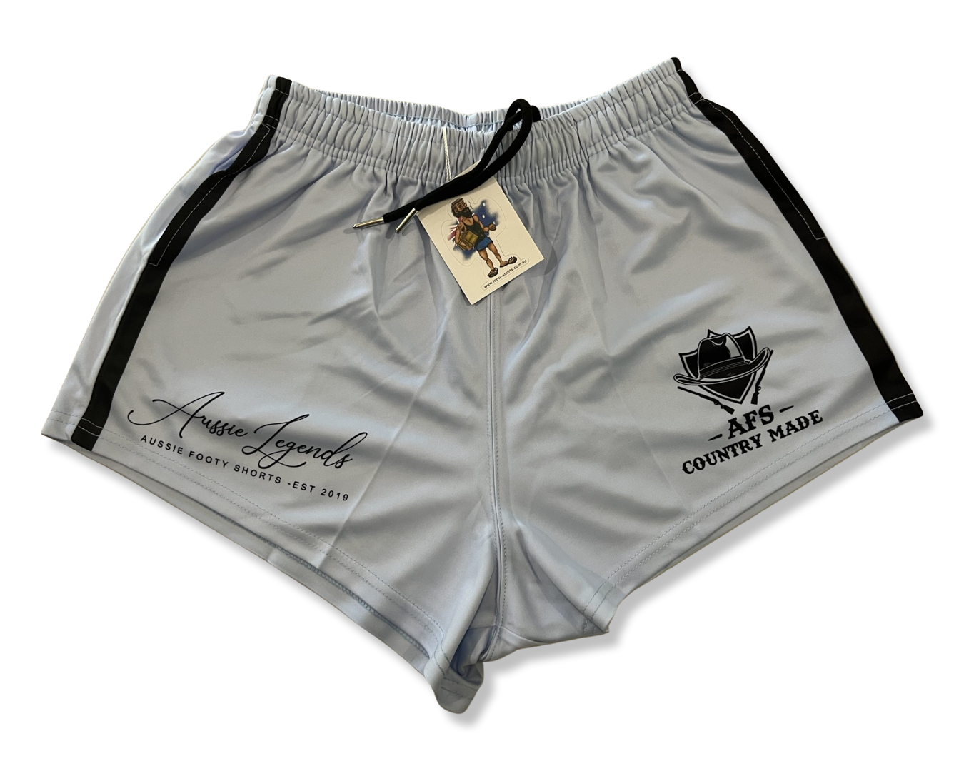 Country Made-  Footy Shorts (With Pockets) LIGHT BLUE!