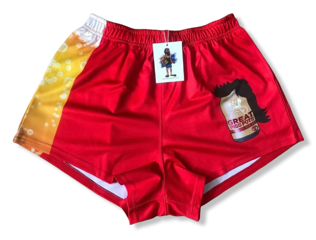 "Great P!ss Pot" Footy Shorts (With Pockets)