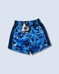 Kids Blue Camo Footy Shorts (With Pockets)