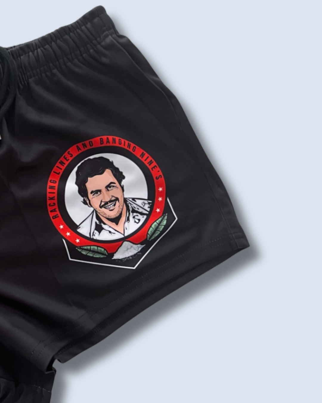 Racking Lines and Banging Nines – Pablo Footy Shorts (With Pockets)