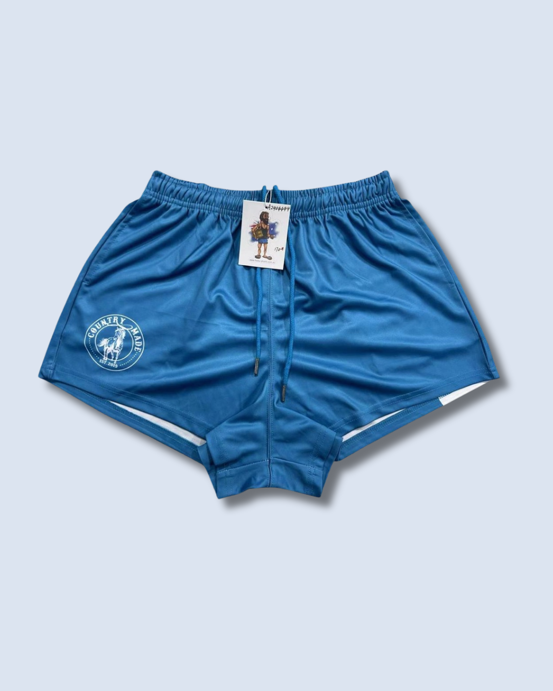 Light Blue Country Made Footy Shorts (With Pockets)