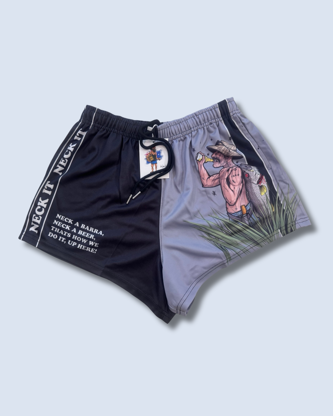 Neck a Barra, Neck a Beer Footy Shorts (With Pockets) 🔥NEW🔥