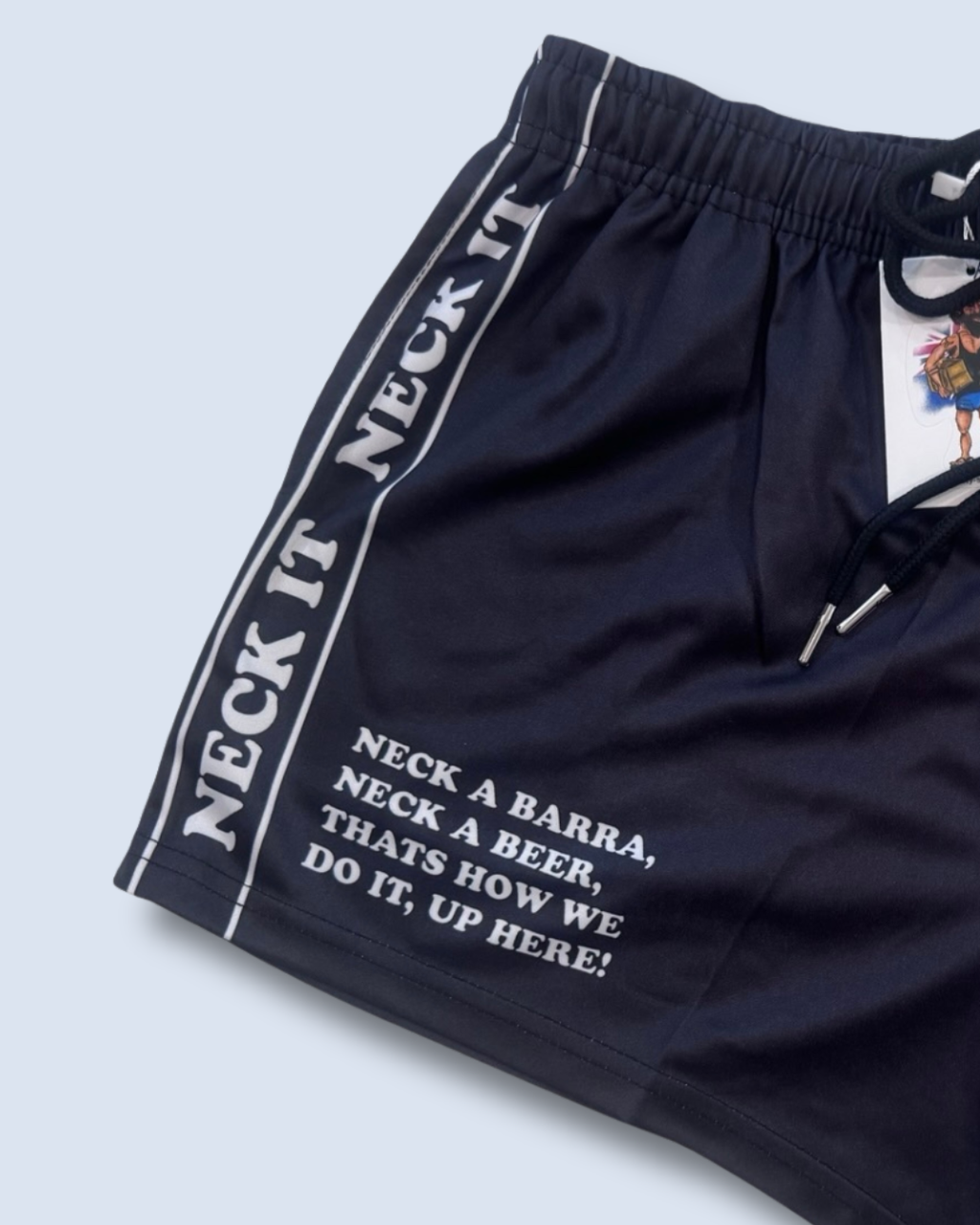 Neck a Barra, Neck a Beer Footy Shorts (With Pockets) 🔥NEW🔥