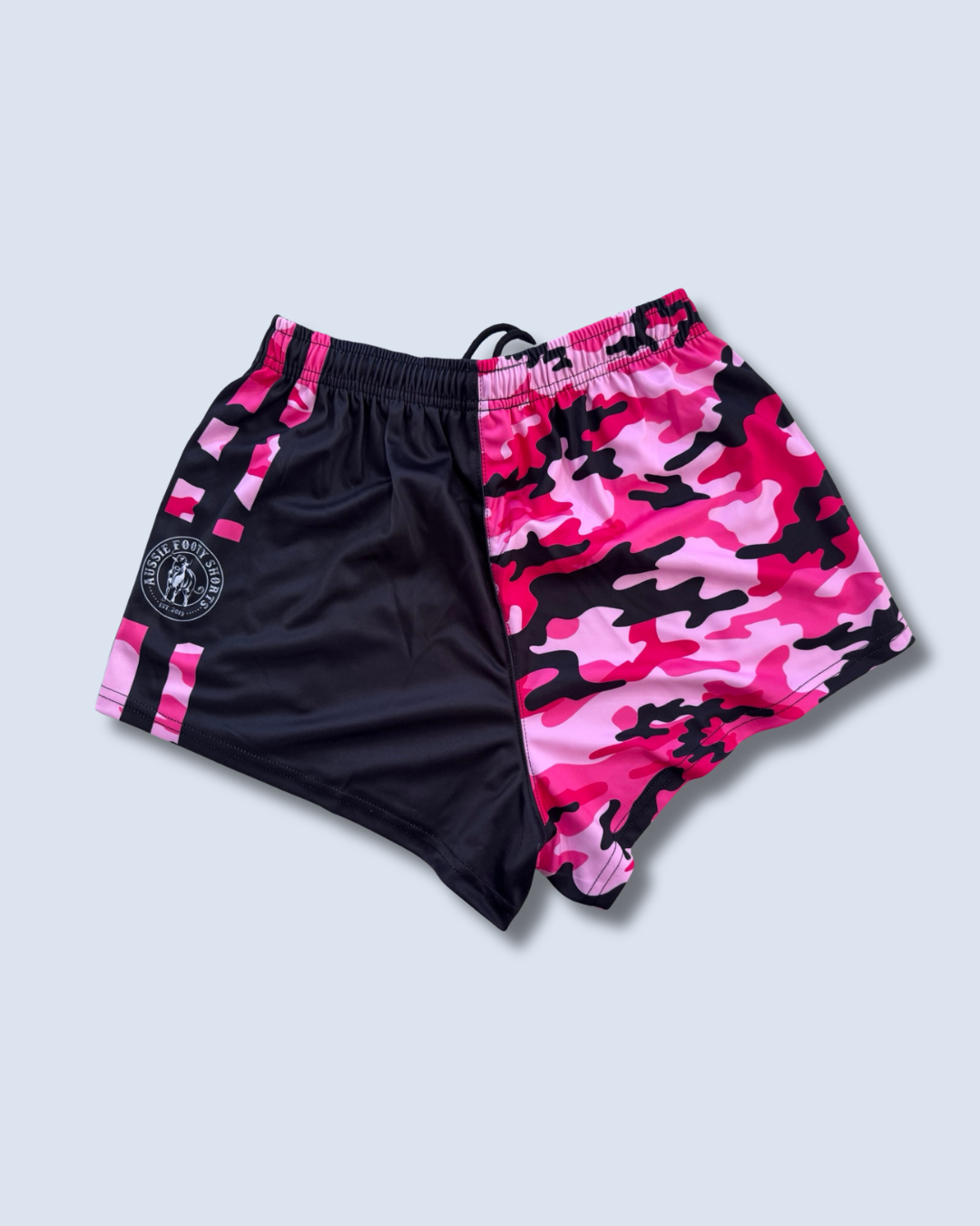 Half Pink Camo Footy Shorts (With Pockets) 🔥NEW🔥