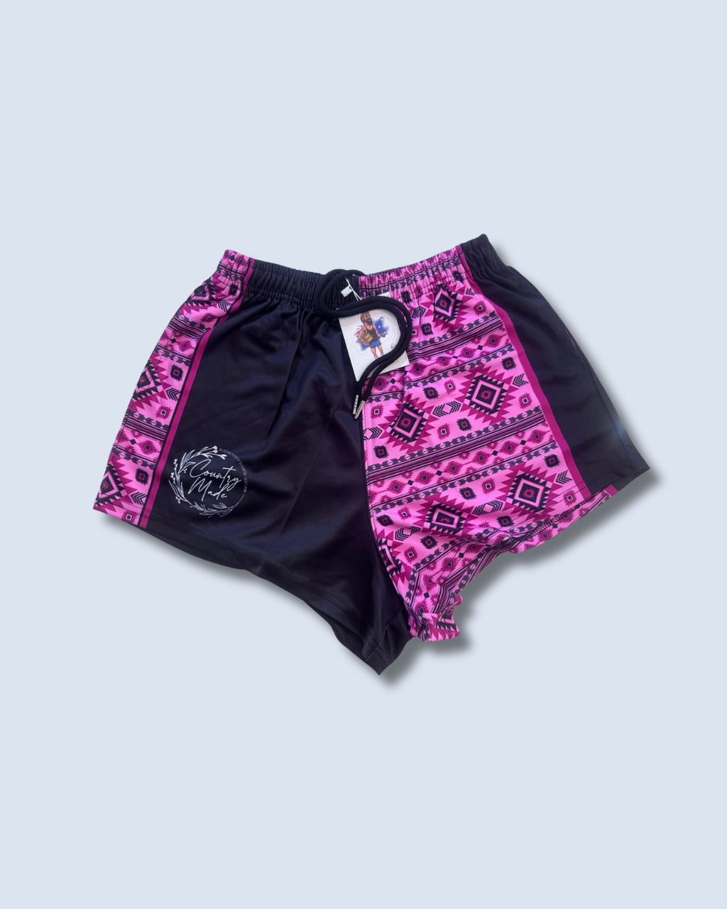 🔥NEW🔥Pink Aztec Footy Shorts (With Pockets)