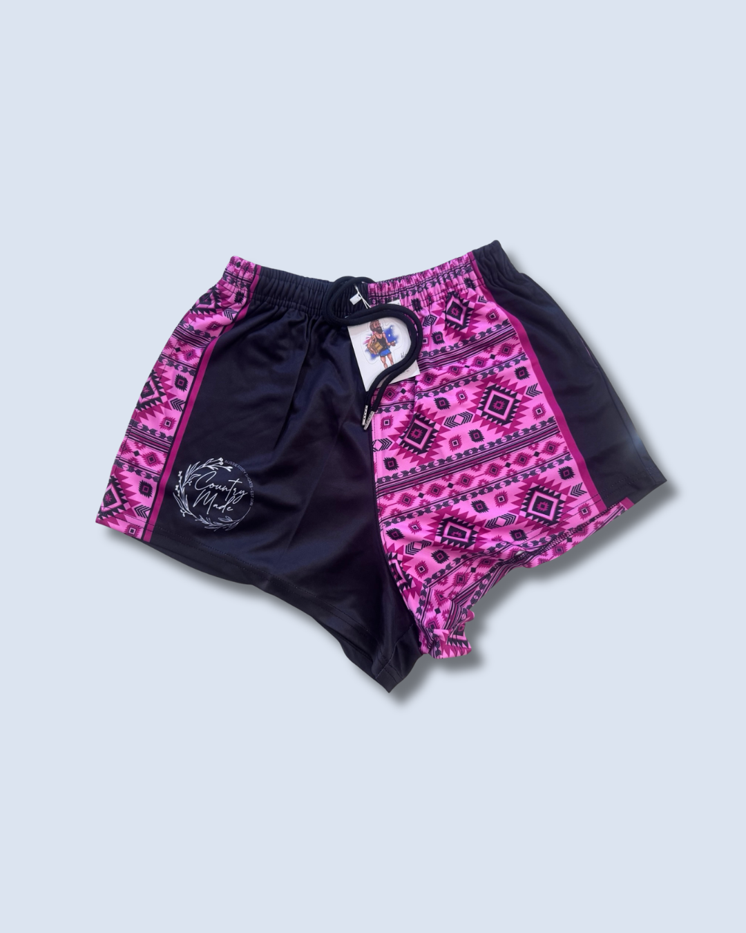 🔥NEW🔥Pink Aztec Footy Shorts (With Pockets)