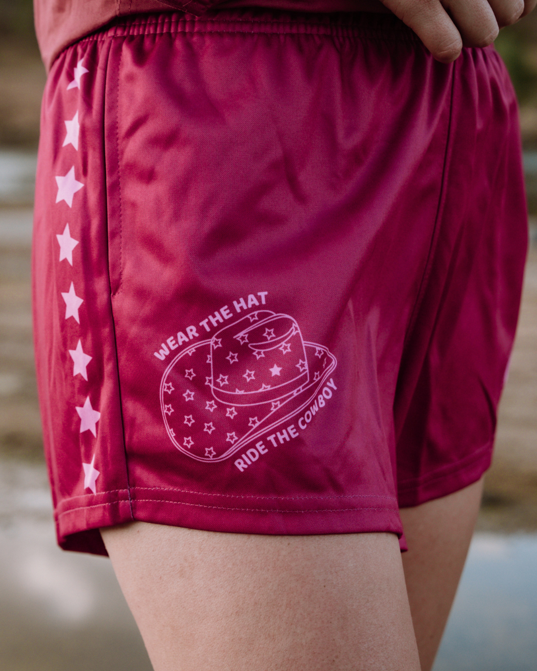 🔥NEW🔥Wear the Hat, Ride the Cowboy Footy Shorts! (With Pockets)