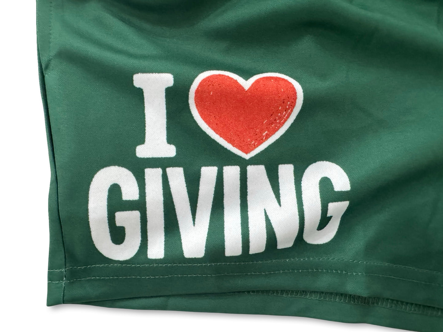 I Love Giving | Santa Footy Shorts (With Pockets)