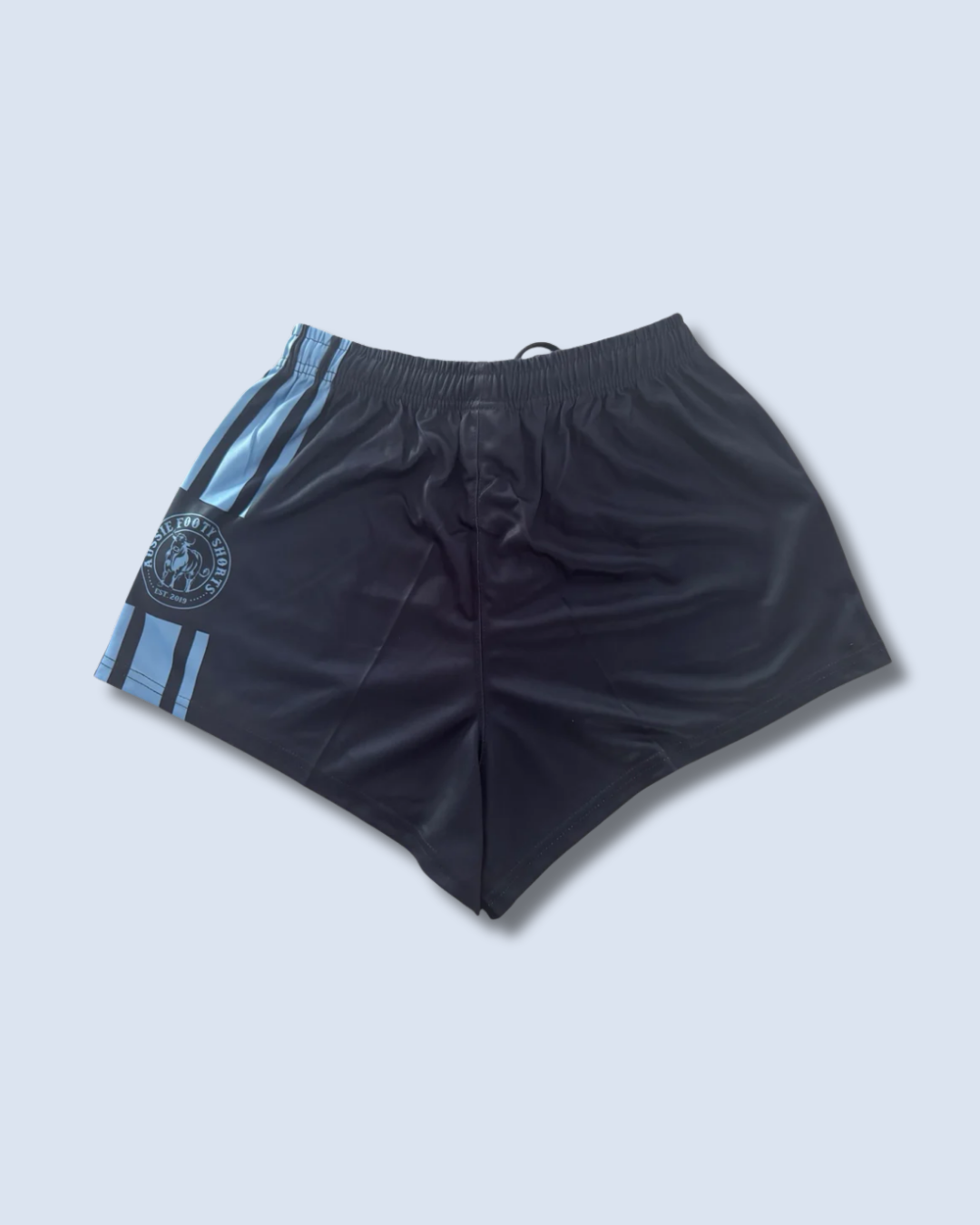 Navy Blue Stripe Footy Shorts (With Pockets)