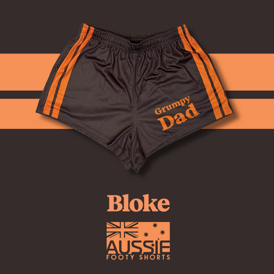 Grumpy Dad BLOKE - Footy Shorts (With Pockets)