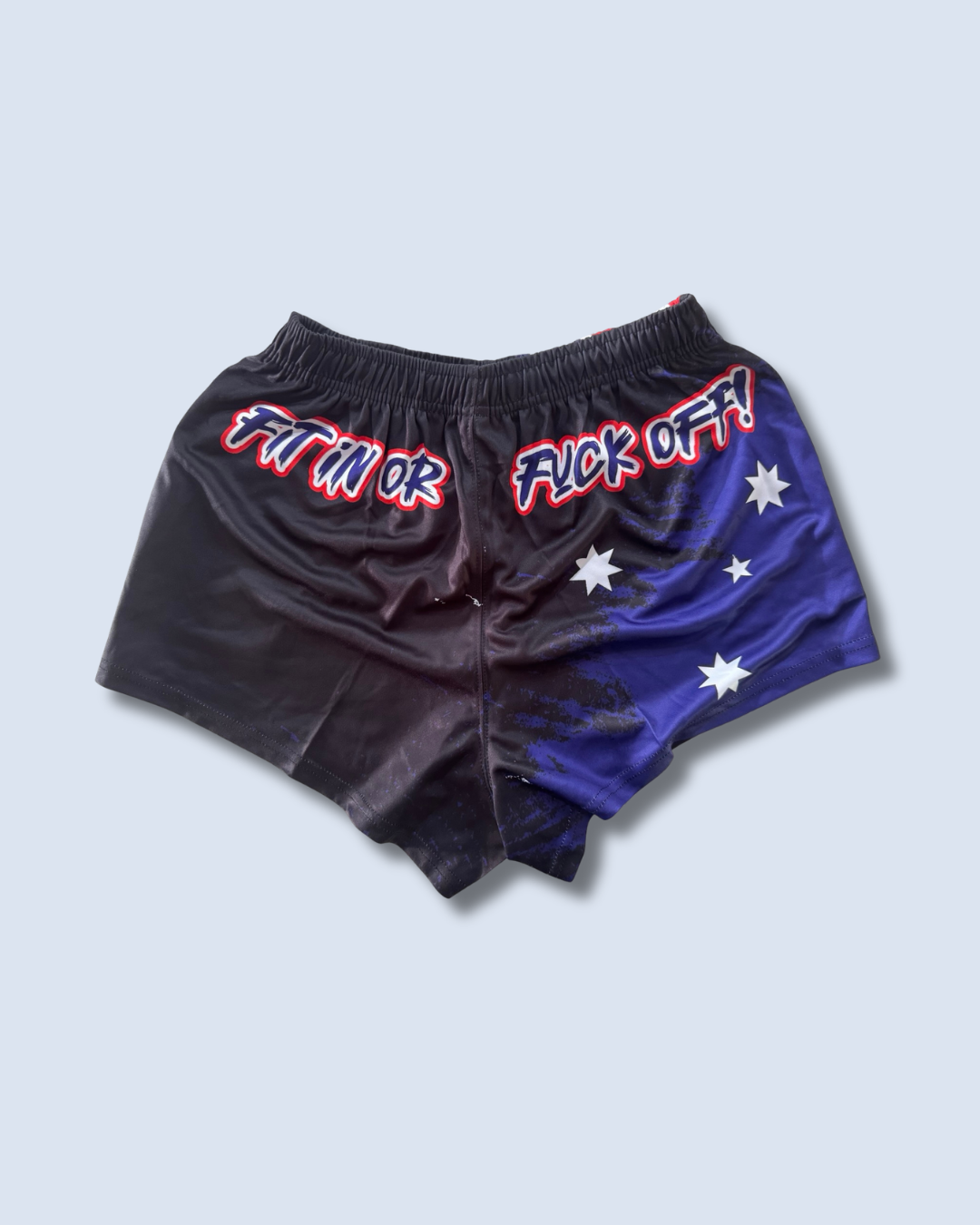 Fit in or F##K OFF! Footy Shorts (With Pockets)