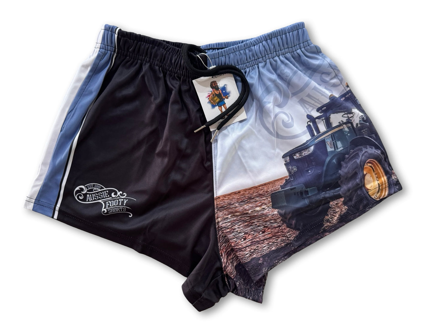 🔥NEW🔥 Tractor Photo Footy Shorts (With Pockets)