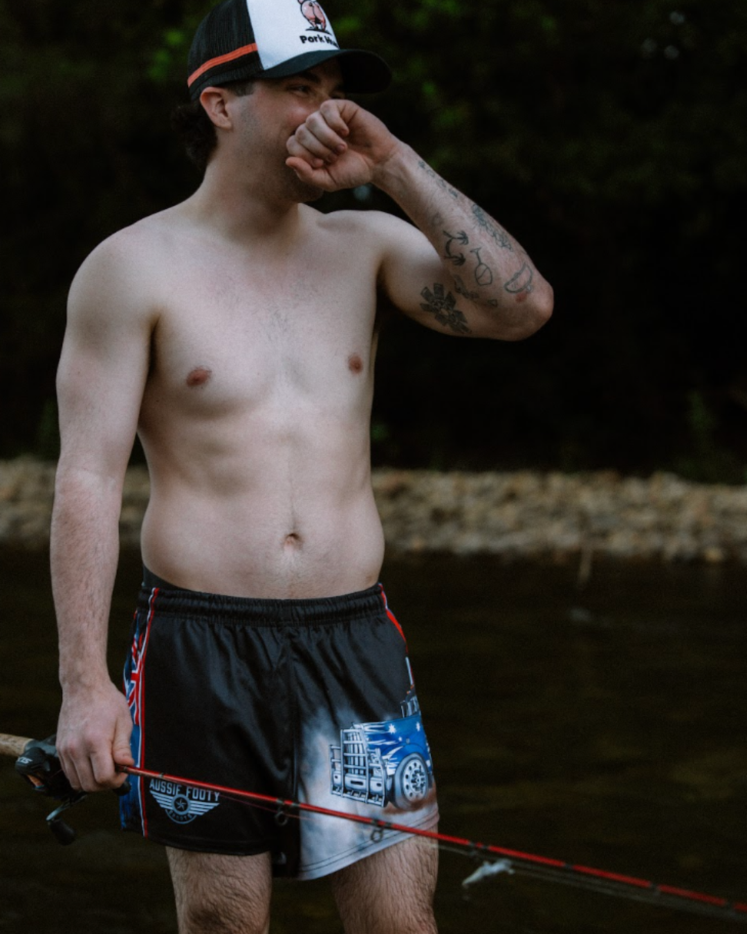 Aussie Flag Truck Footy Shorts (With Pockets)