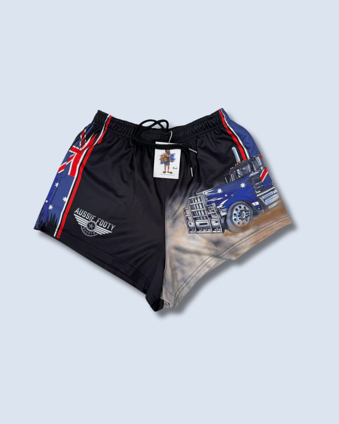 Aussie Flag Truck Footy Shorts (With Pockets)