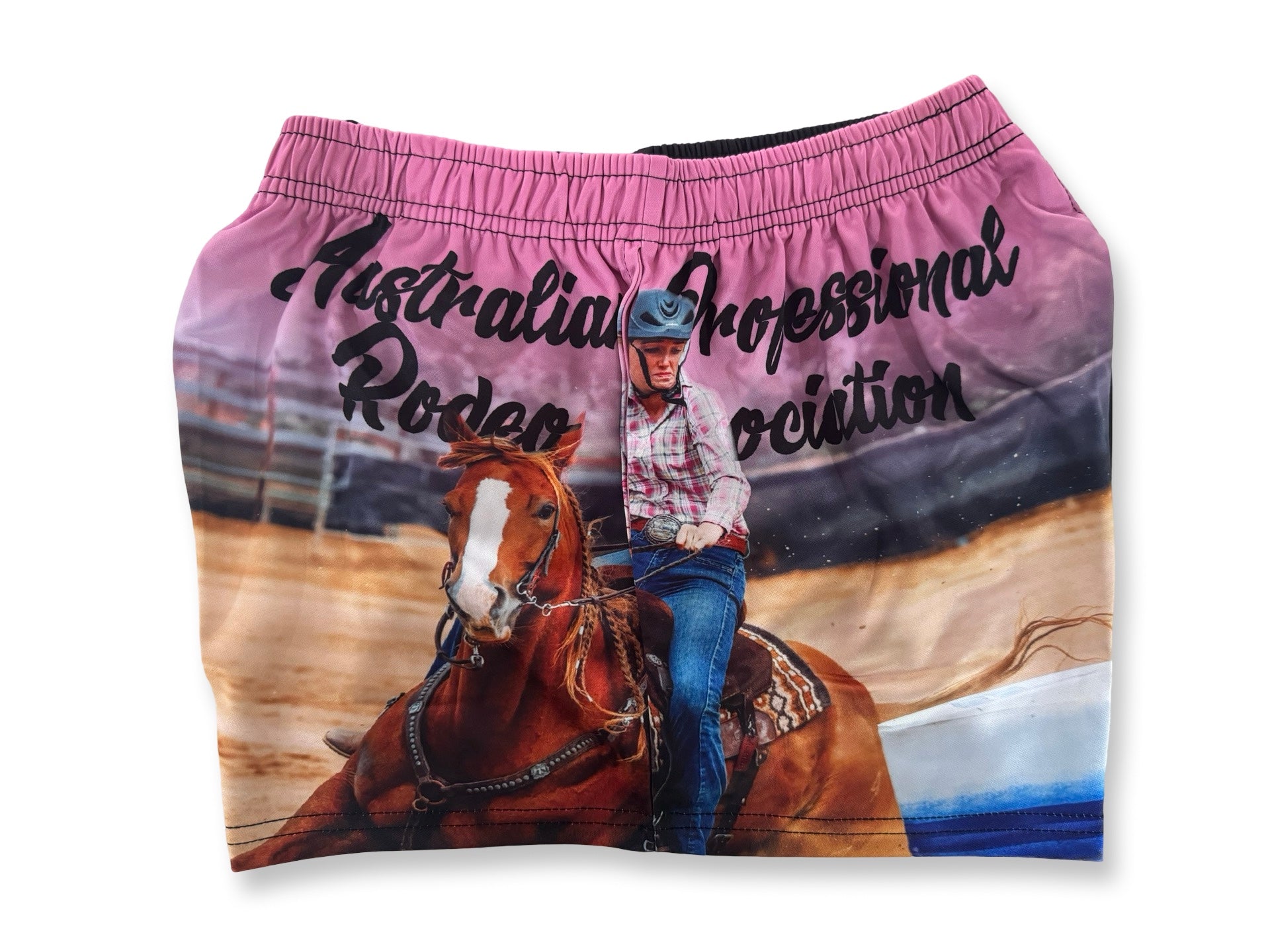 APRA- Pink Horse - Footy Shorts (With Pockets)
