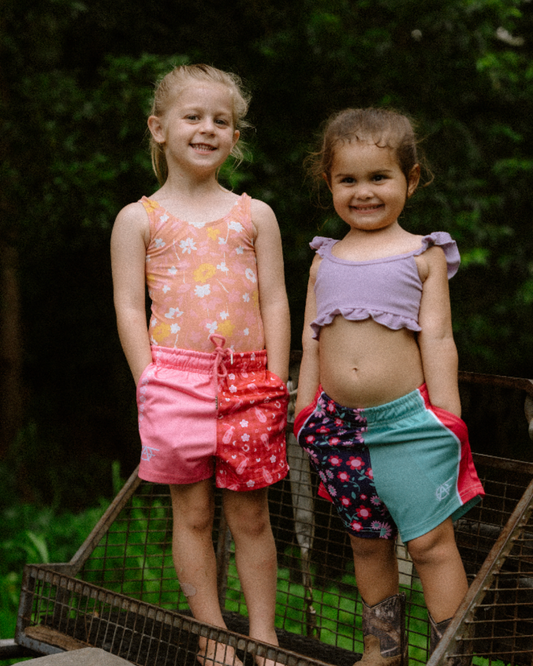 Kids Cowgirl Footy Shorts (With Pockets)