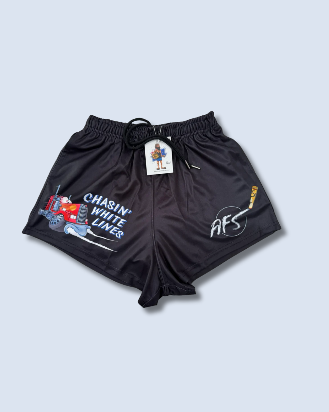 Chasing White Lines Footy Shorts (With Pockets)